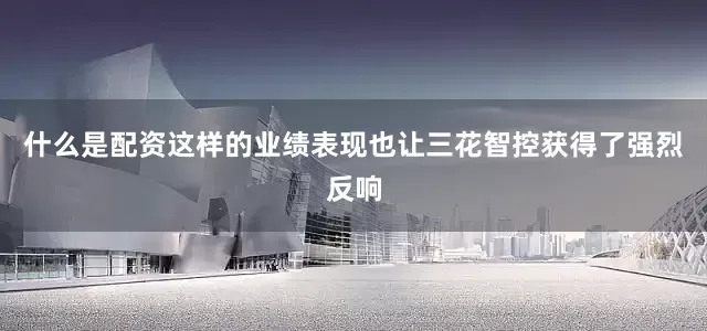 什么是配资这样的业绩表现也让三花智控获得了强烈反响